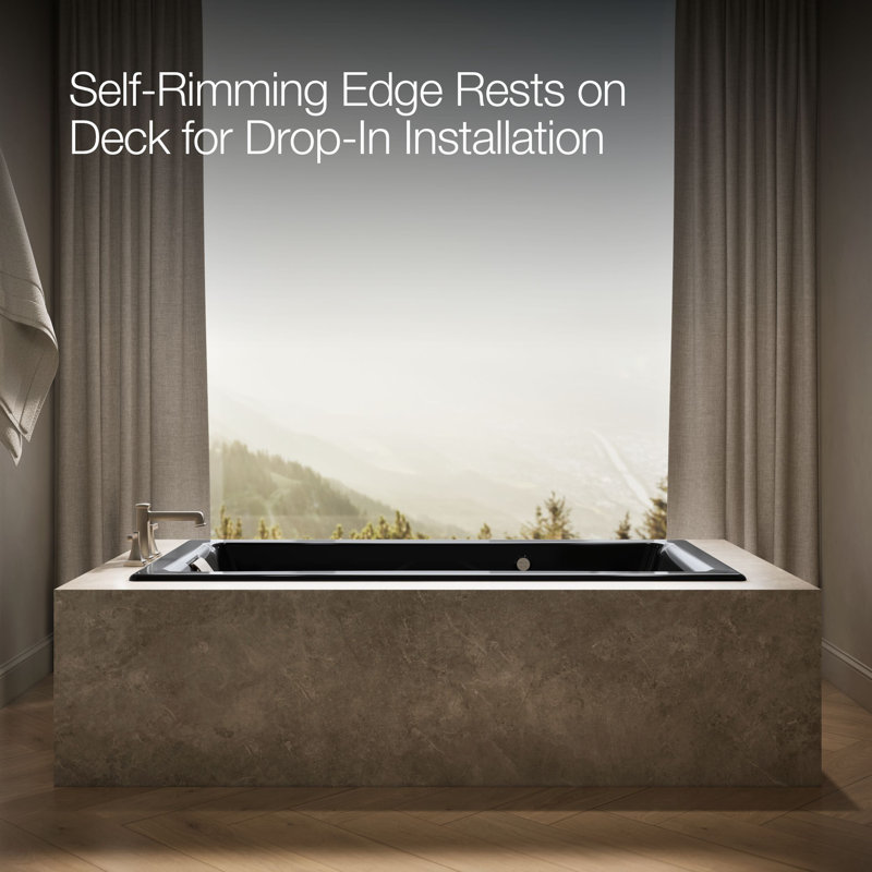 Tea-for-Two® 72-In Heated Bubblemassage Air Bath, Black