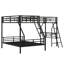 Lit superposé en métal avec lit mezzanine attaché et bureau