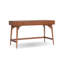 Ian Large Office Desk, 3 Felt Lined Drawers, Chestnut Brown Wood 52 Inch