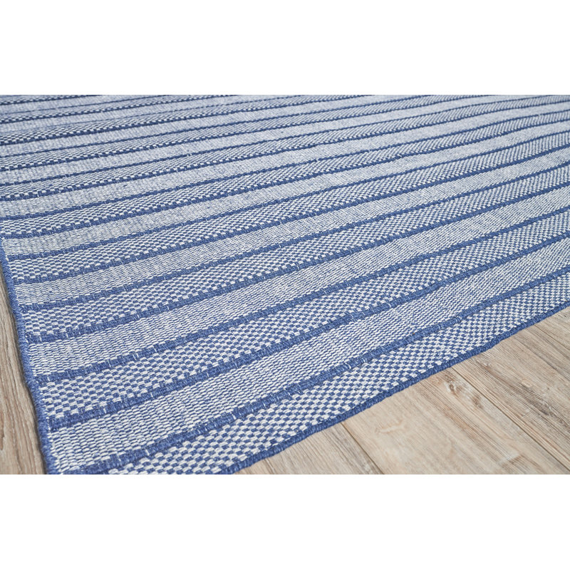 Nova Striped Area Rug in Blue, Rectangle 9' x 12'