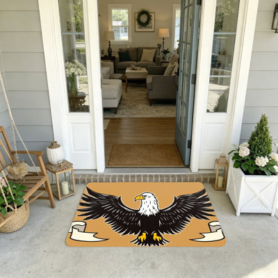 Tapis d'entrée rectangulaire à motif de pygargue à tête blanche Fourth of August 20 po x 32 po
