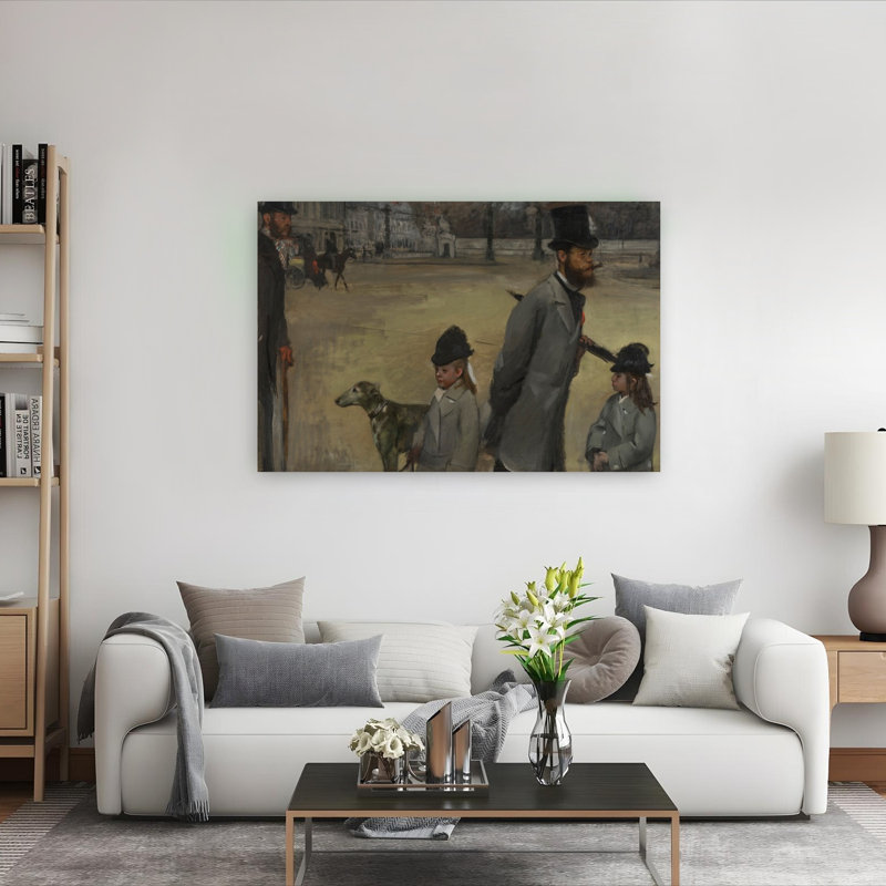 Place De La Concorde, 1875 Abstract Contemporary Dog City Wall Art Print by Edgar Degas - 1 Piece Wrapped Canvas Wall Art