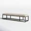 Banc rembourré en cuir véritable Roux-1867274303
