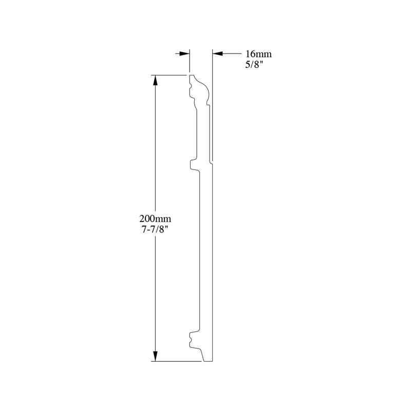 Plastic 7.875'' W x 78.75'' L Wall Base in Primed White