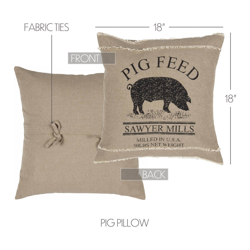 Sawyer Mill Fringed Cotton Reversible Throw Pillow