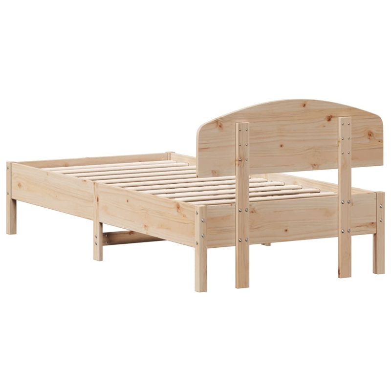 Noak Solid Wood Bed, Brown, Small Single ( 75 x 190 cm)