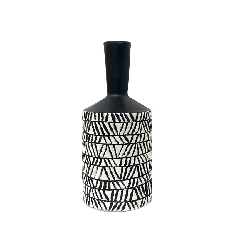 Johnmartin Black/White 29.5Cm Indoor / Outdoor Resin Table Vase Jar