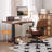 Brown Rectangular Hight adjustable Solid Wood desk-108431539