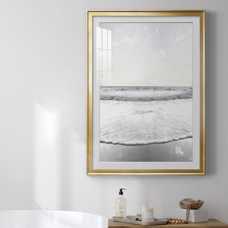 Serene Shore, reproduction encadrée de qualité supérieure, Or, H 36,5 po x l 26,5 po x P 1 po