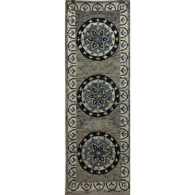 Hand Tufted Wool Floral Indoor Rug, Runner 2'3" x 6'9"
