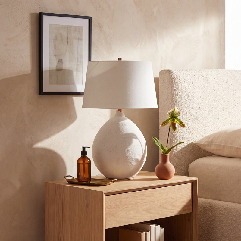 Mellina Ceramic Table Lamp, White