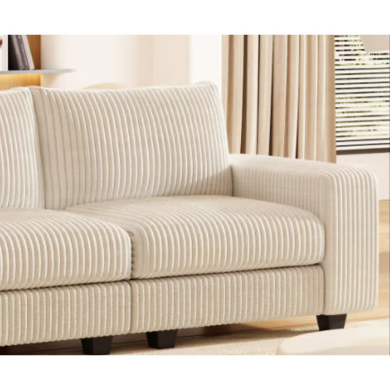 78.7" Modular Wooden Frame Double Sofa with Armrest Storage