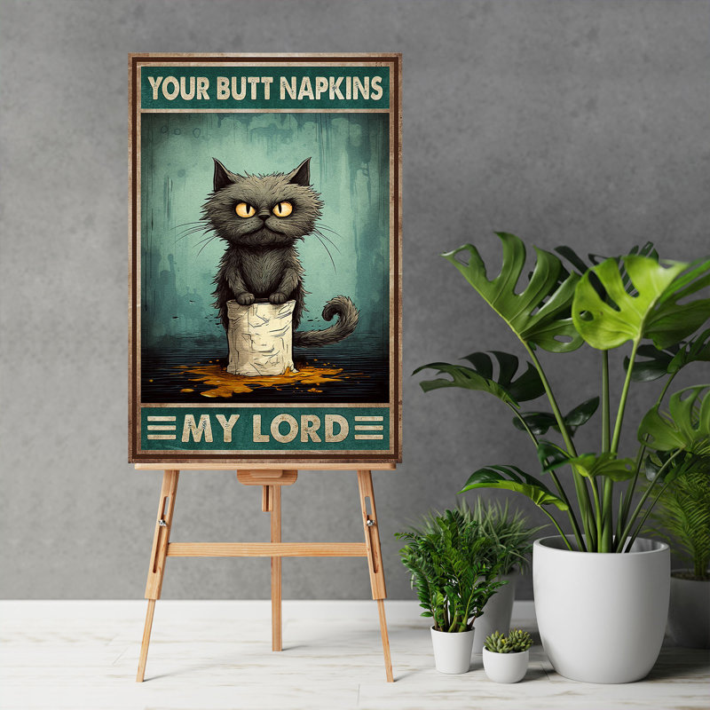 Naughty Cat - Your Your Napkins, H 48 po x l 32 po x P 1,25 po