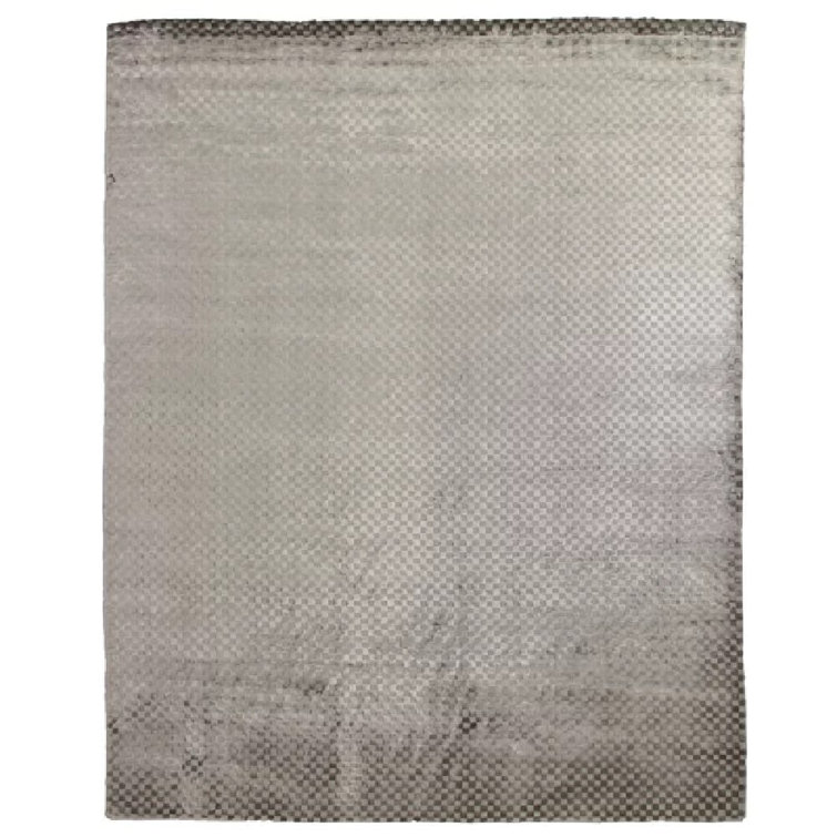 Bubble Checkered Area Rug in Dark Gray