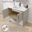 Ensemble de meuble-lavabo autoportant classique en bois massif avec lavabo 36 po-99820186