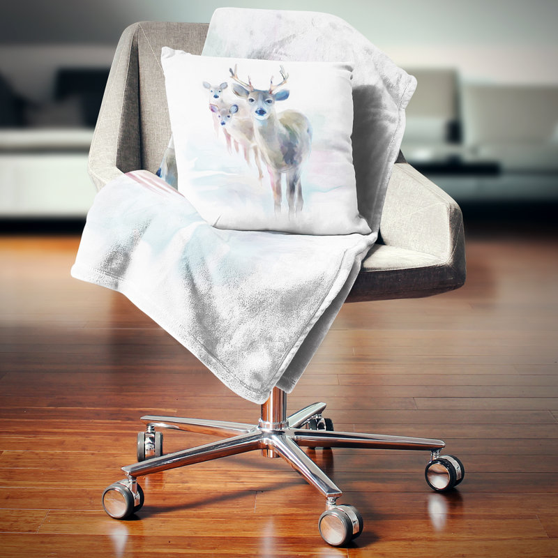 Magnifique cerf avec de grandes cornes - coussin à imprimé animal, 16 po x 1 po, Coussin décoratif