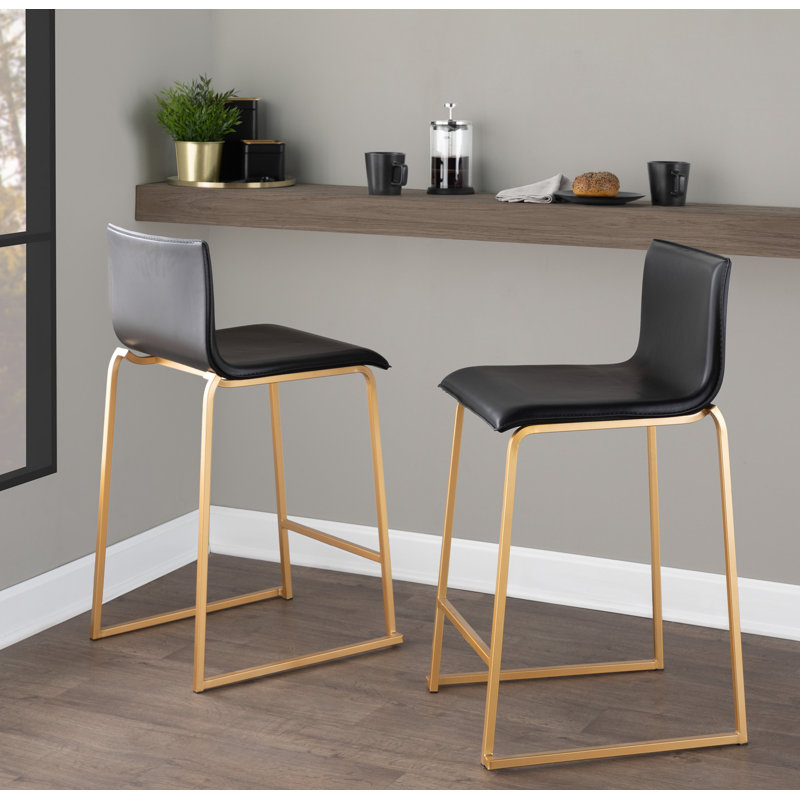 Tabouret Middlebrook, Noir, Or, Tabouret de comptoir (siège d'une hauteur de 26 p