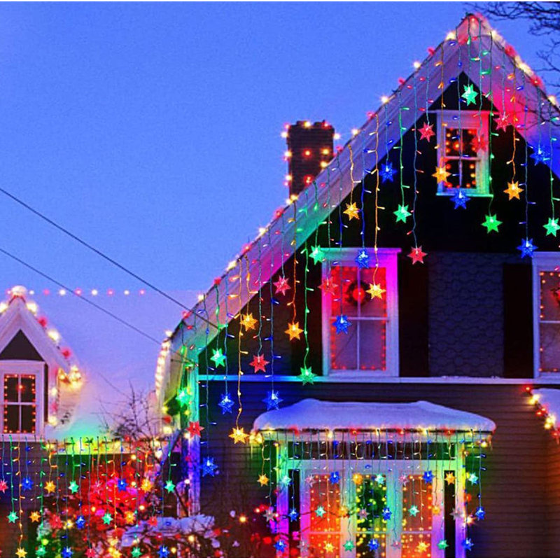 11.5FT 96LED Snowflake String Lights, Multi Coloured