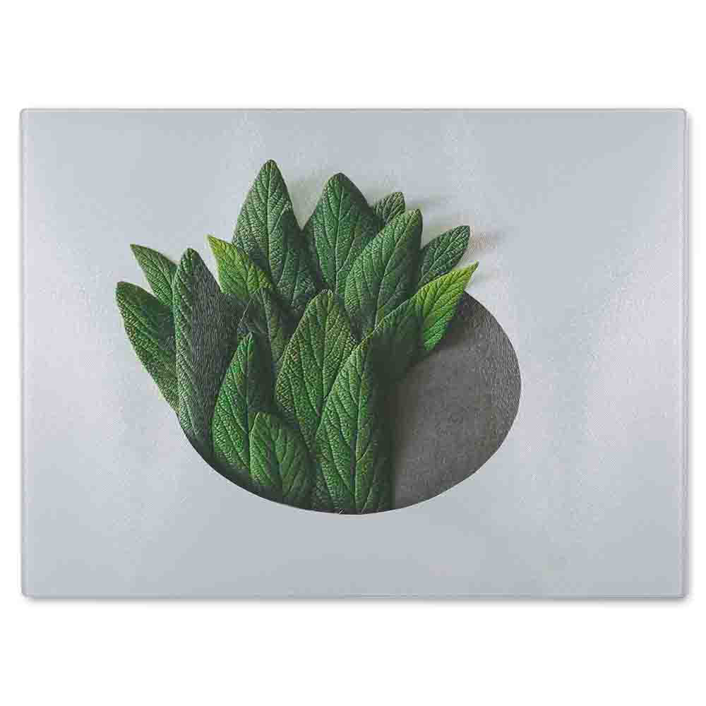 Minimal Leaves Glass Chopping Board