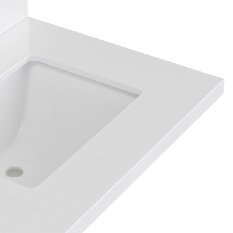ARIEL Kelly 73 Double Sink Bathroom Vanity with Pure Quartz Top, Rectangular, Pure White Quartz, Oak