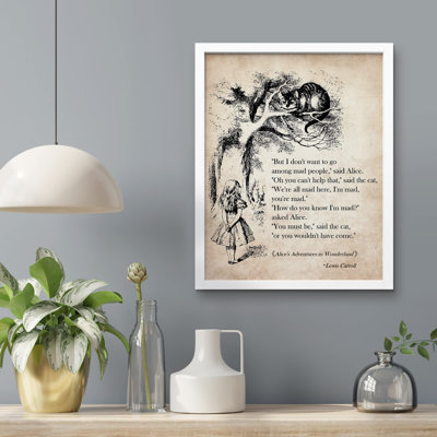 "Alice et chat du Cheshire, Alice au pays des merveilles, affiche de décoration murale pour enfants" sur