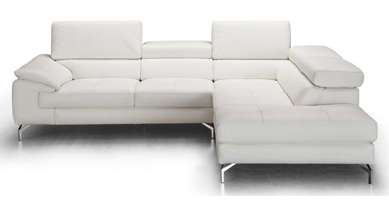 Ellijay Upholstered L-Shaped Sectional, Right Hand Facing, Slate Gray Genuine Leather