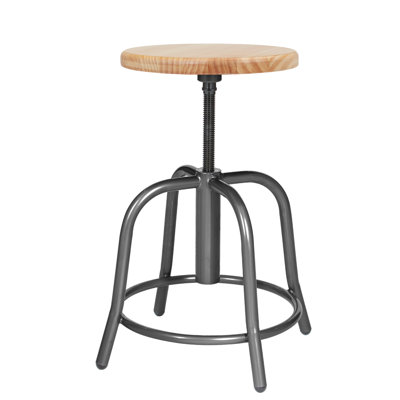 Vince  Swivel Stool with Wood Seat