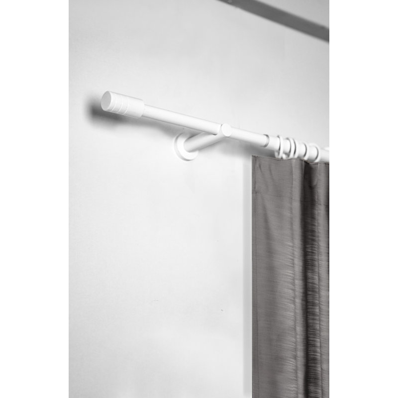 Chalet Curtain Pole, White, 210 cm - 400 cm L x 1.9 cm W x 1.9 cm H
