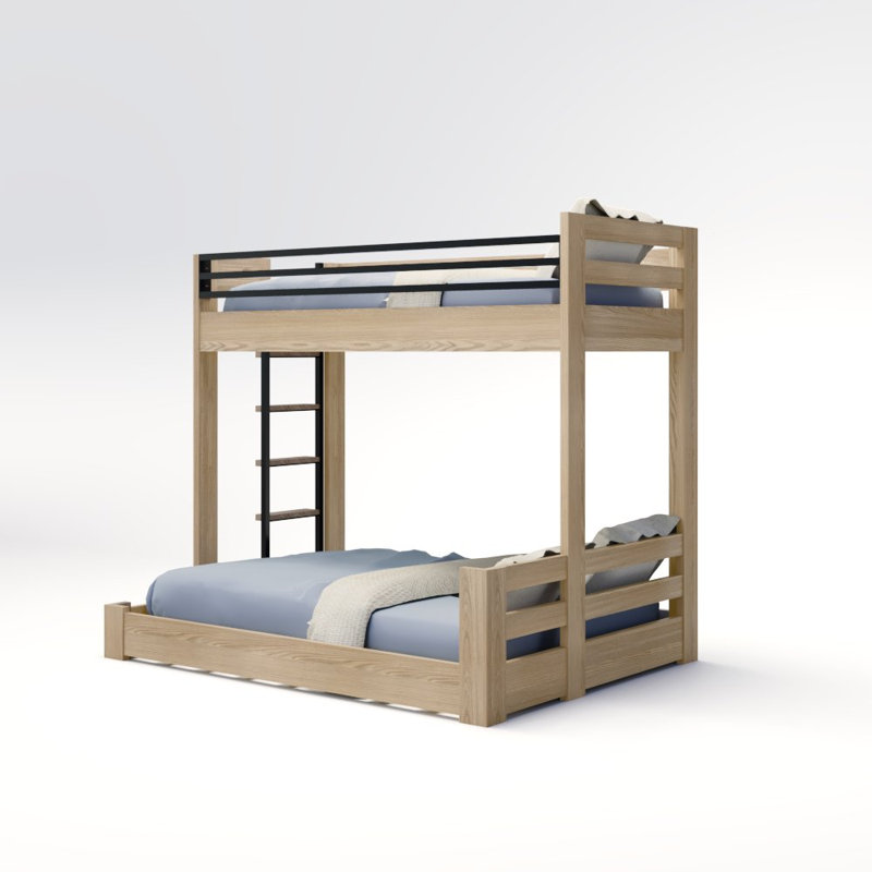 Elevated Kids Bunk Bed, Full XL/King, Location G, Driftwood