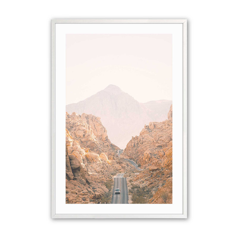 Impression de canyons ensoleillés, H 11 po x l 9 po x P 1,25 po, Cadre opaque blanc