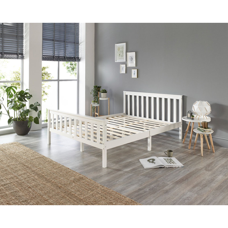 Atlantic Bed Frame with Bonnel Mattress, Double (143.5 x 197 cm), White