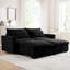 Comfy noir avec repose-pieds de rangement - Assise profonde en velours côtelé-2072027345