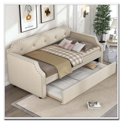 Upholstered Daybed with Trundle