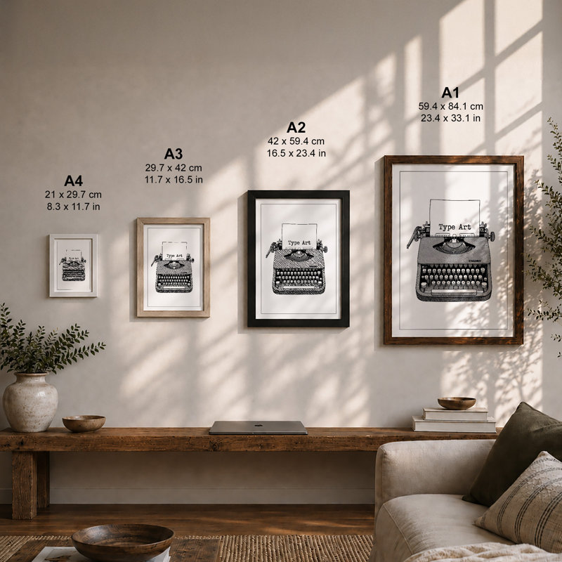 Type Art Minimalist - Print, A4 - 29.7 x 21.0 cm, White