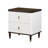 Dzianis 2-Drawer Nightstand in White and Walnut