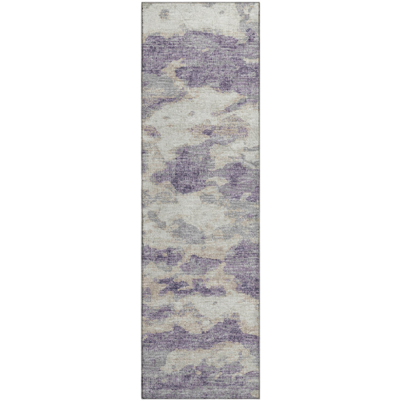 Premium Machine Washable Freixa AMF71 Purple Rug, Runner 2'3" x 7'6"