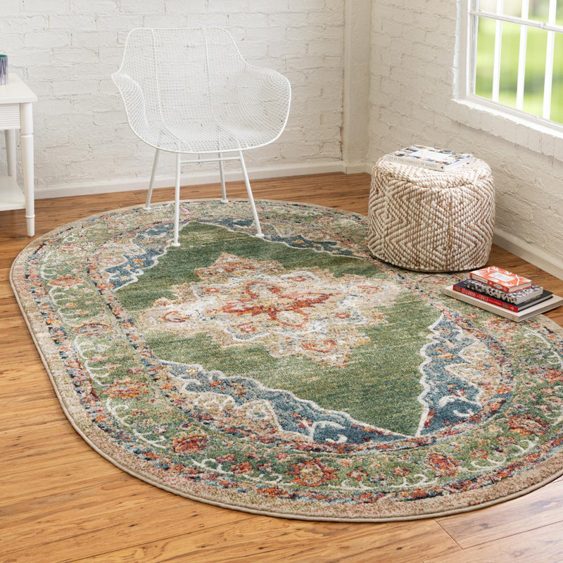 Alresford Oriental Indoor Rug, Oval 5'1" x 8'