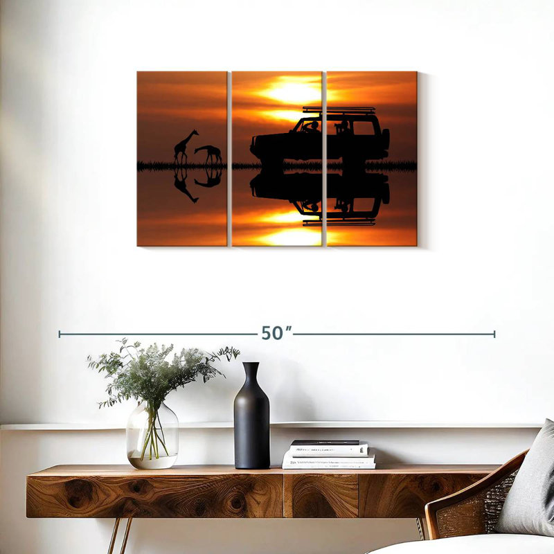 Brampt Giraffe Sunset Journey, 20" H x 33" W