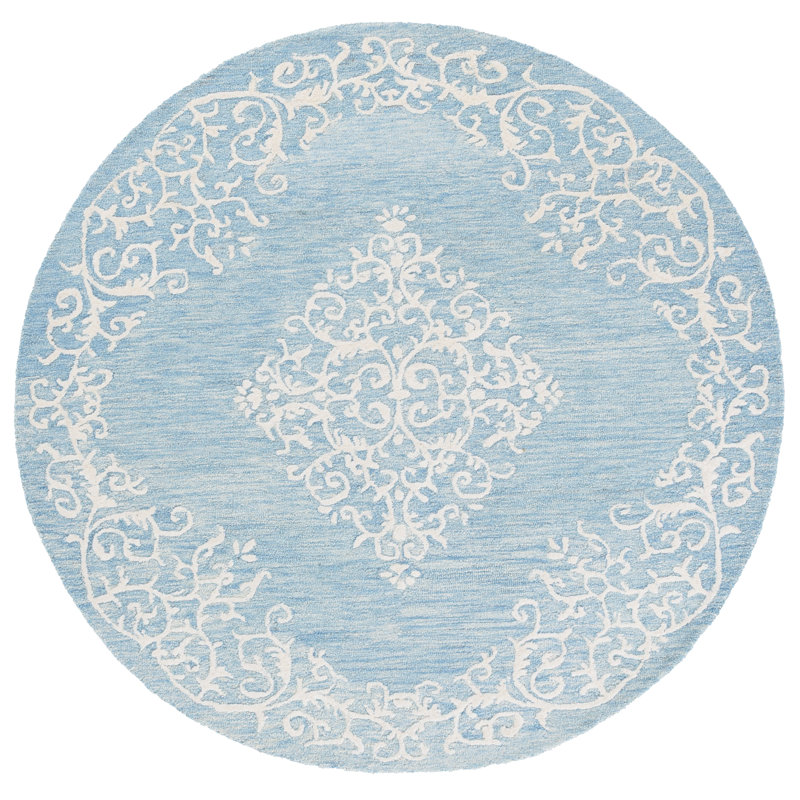 Metro 710 Hand Tufted 80% Wool; 20% Cotton Damask Rug, Round 6'