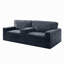 Canapé à compression 91,7 po sans pattes, velours côtelé moelleux avec porte-gobelets intégrés et poche de rangement latérale pour le salon
