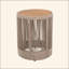 Table d'appoint d'extérieur en corde de rotin et bois d'acacia - Mobilier de balcon de patio pour jardin, cour, balcon