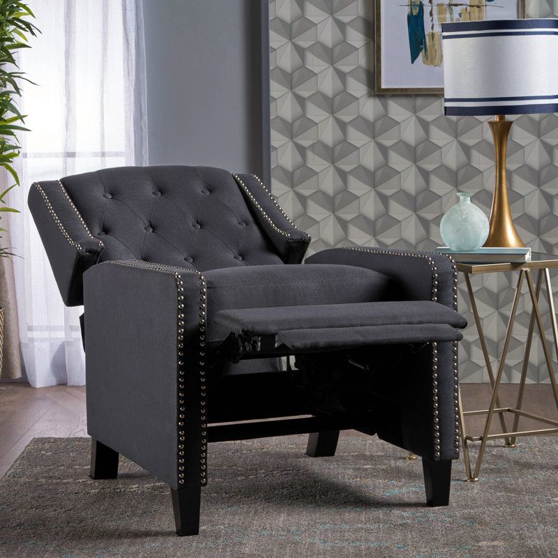 Fauteuil en tissu gris foncé Classic, Gris foncé