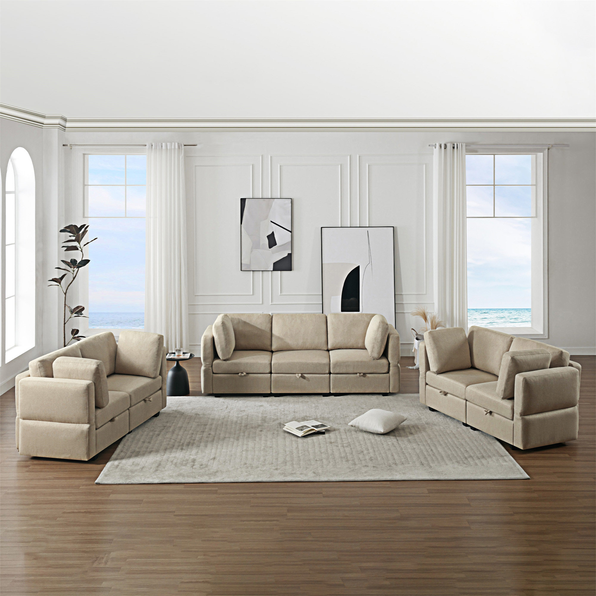 Latitude Run® Living Room Furniture 7 Piece Set Including One 3Seater