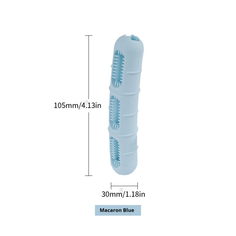 Brosse à saucisse pour chien en silicone de qualité alimentaire - Nettoyage des dents et jouet à mâcher résistant aux morsures (soins dentaires + jeu interactif), bleu