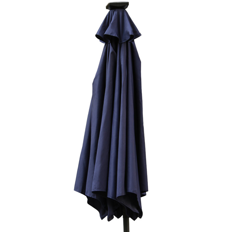 Martigues 2.5m Traditional Parasol with Lights, Dark Blue