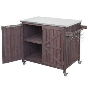 Outdoor Grill Cart With Side Shelf