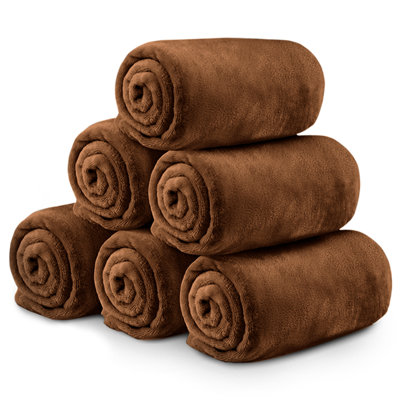 Plush Fleece Blanket – Set Of 6 | Queen Size 90X90" | Soft, Warm, Lightweight Bedding Blankets