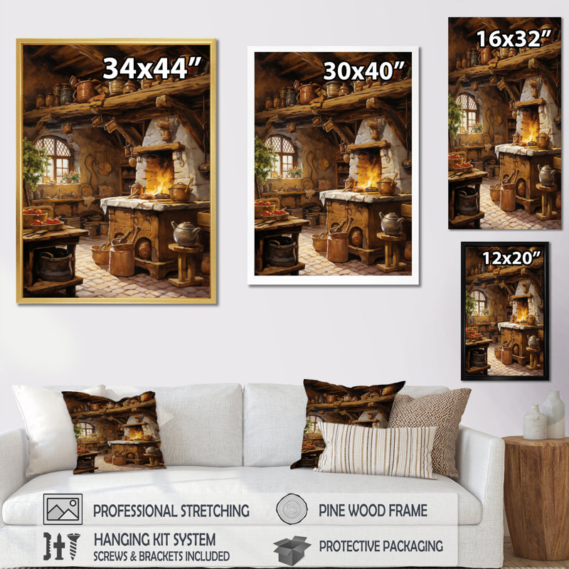 «Food Rustic Kitchen I - Coffee», impression sur toile, art mural, H 20 po x l 12 po x P 1 po, Toile tendue