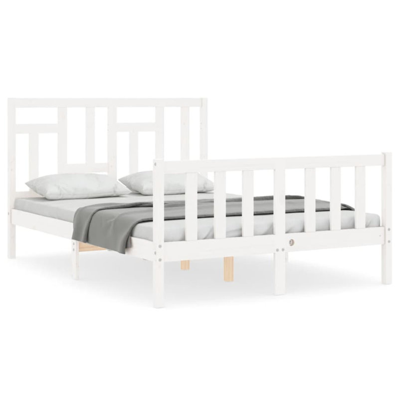 Bed Frame with Headboard, Natural, European Double (140 x 200cm)
