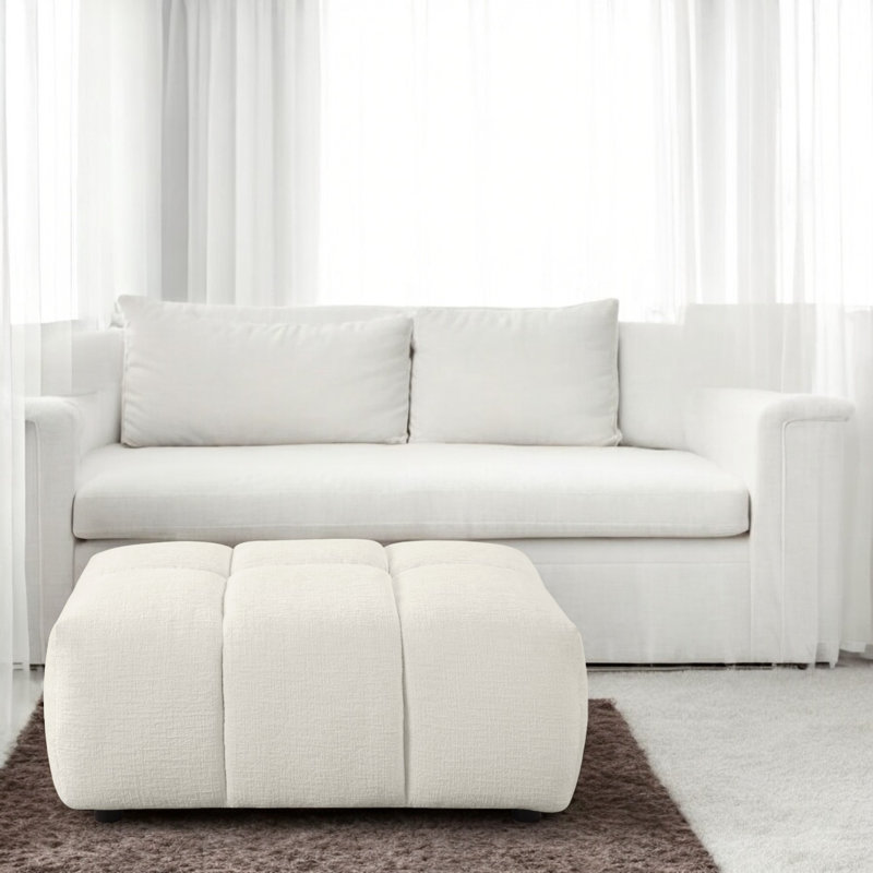 Repose-pieds rectangulaire en tissu Novarayne
